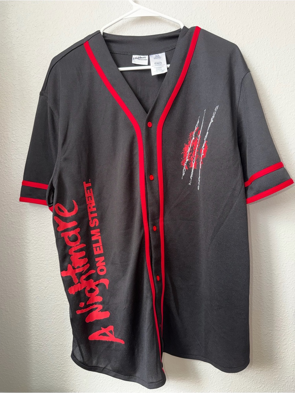A Nightmare on Elm Street Men's Baseball Jersey - Black/Red